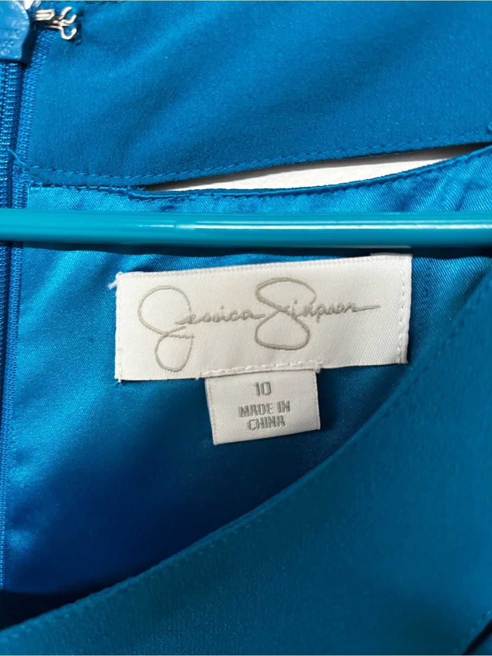 Jessica Simpson High-Low Midi Dress in Teal Blue - Picture 3 of 4